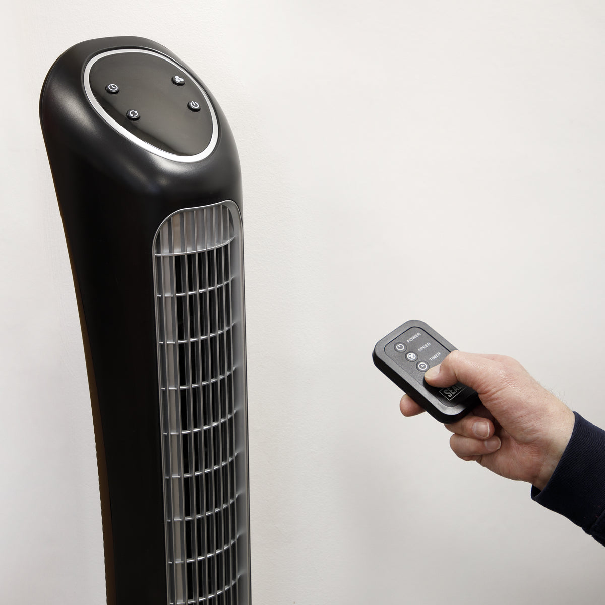 Sealey 43" Quiet High Performance Oscillating Tower Fan Built-in Handle STF43Q
