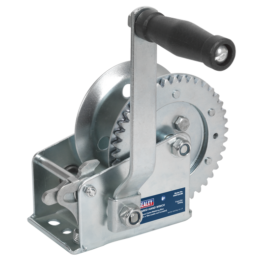 Sealey Geared Hand Winch With Manual Brake 540kg Capacity Silver GWE1200M