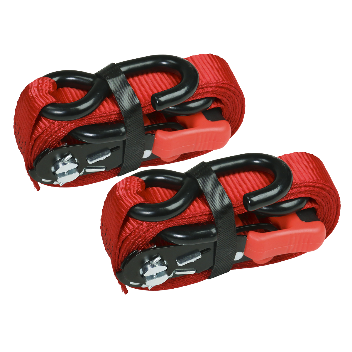 Sealey Slide Ratchet Tie Down 32mm 3m Polyester Webbing S Hooks 1200kg TD1202SR