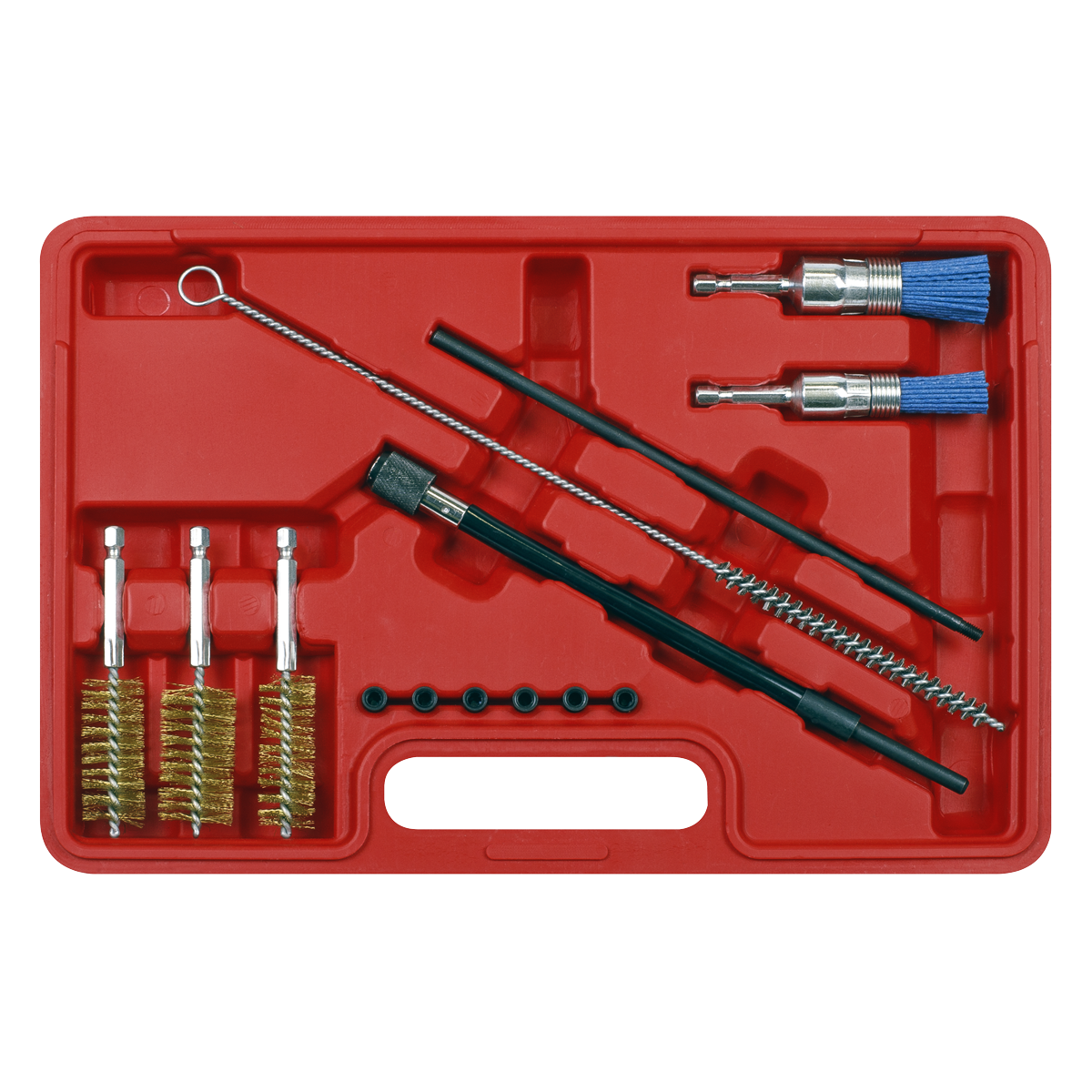 Sealey Cleaning Brush Set Injector Bore With Extension Bar 14 Pieces VS1900