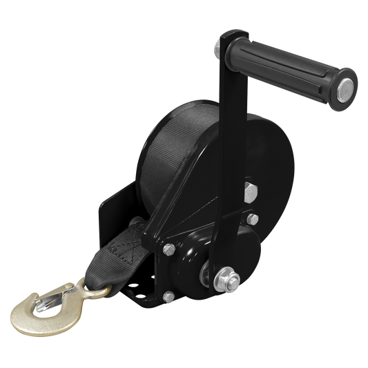 Sealey Geared Hand Winch Steel With Brake & Webbing 540kg Capacity GWW1200B