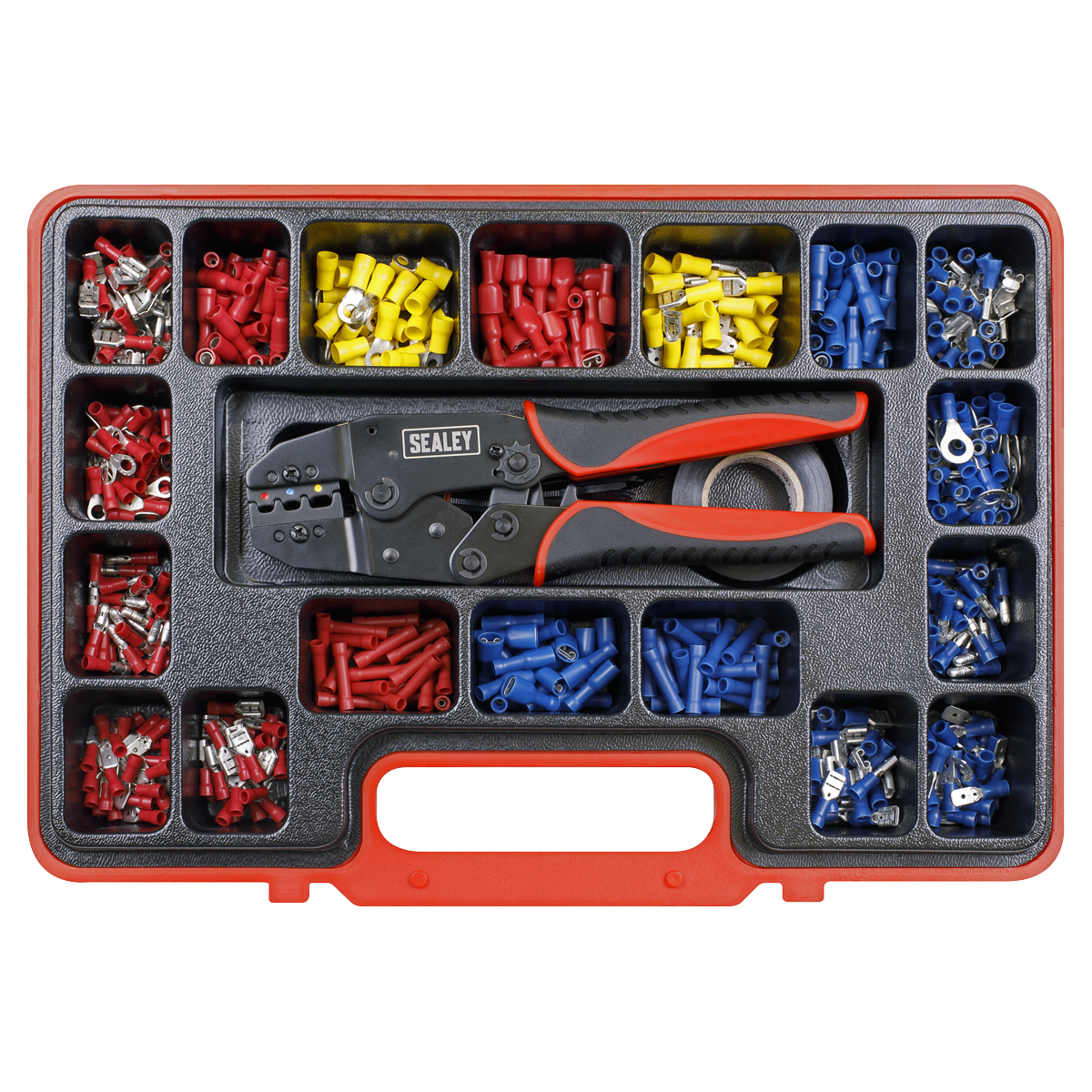 Sealey Ratchet Crimping Tool Kit With Laminated Steel Jaws 552 Pieces AK386