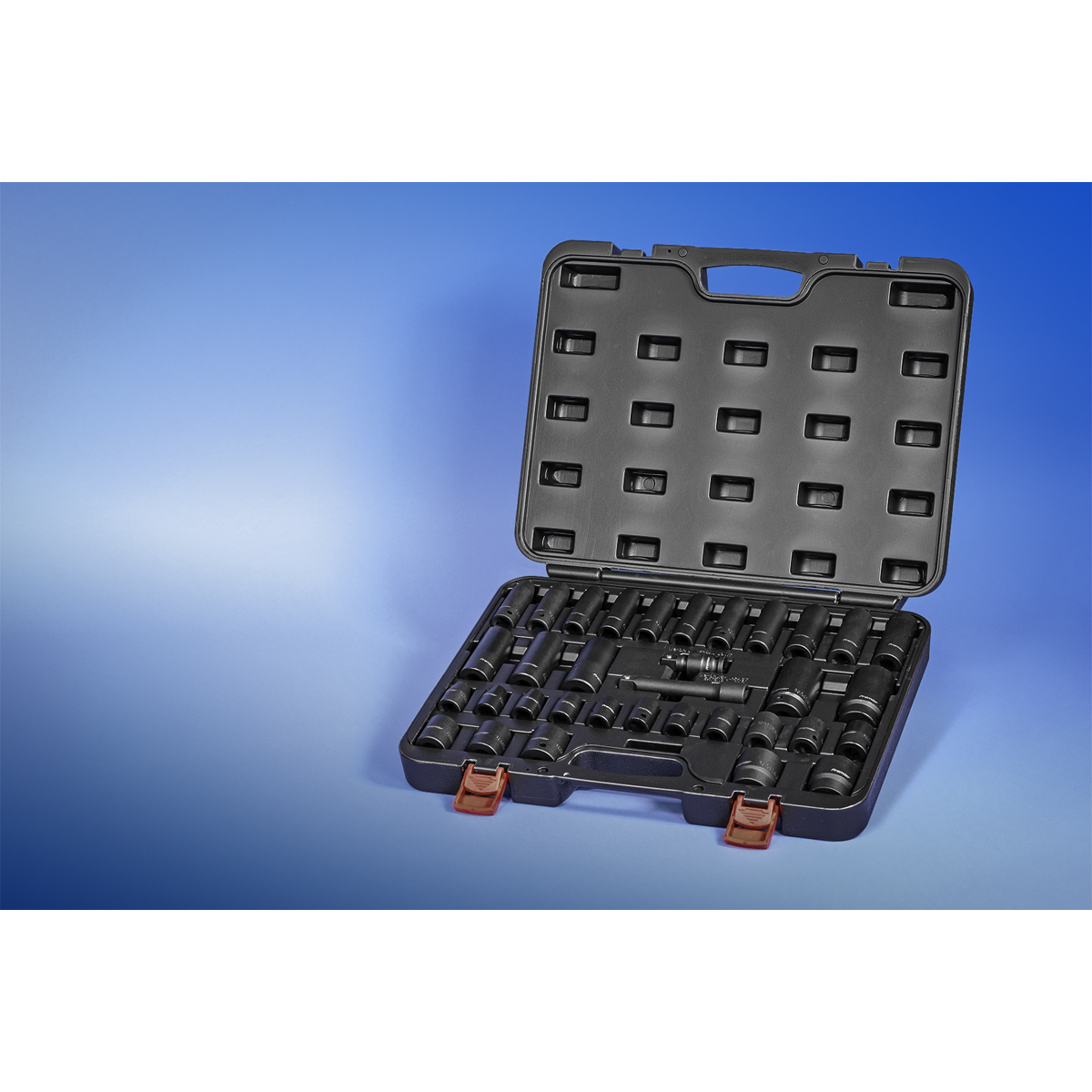 Sealey Impact Socket Set 34 Pieces 1/2" Square Drive Metric Black AK5634M
