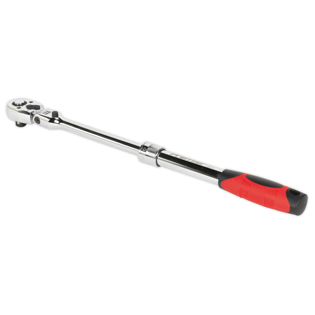 Sealey Flexi-Head Ratchet Wrench 1/2" Square Drive Extendable Red AK6682