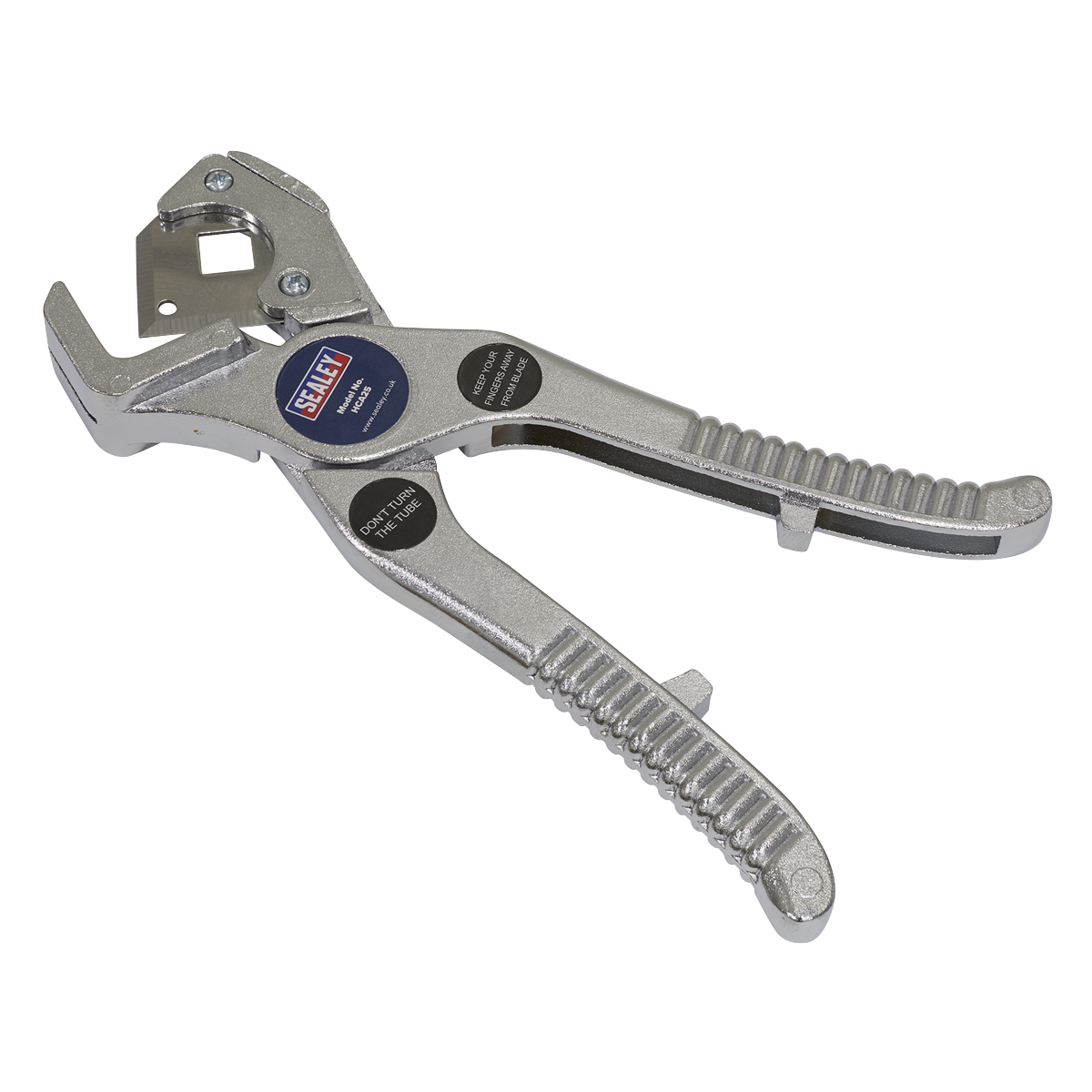Sealey Rubber & Reinforced Hose Cutter Ø6-25mm Die Cast Alloy Silver HCA25