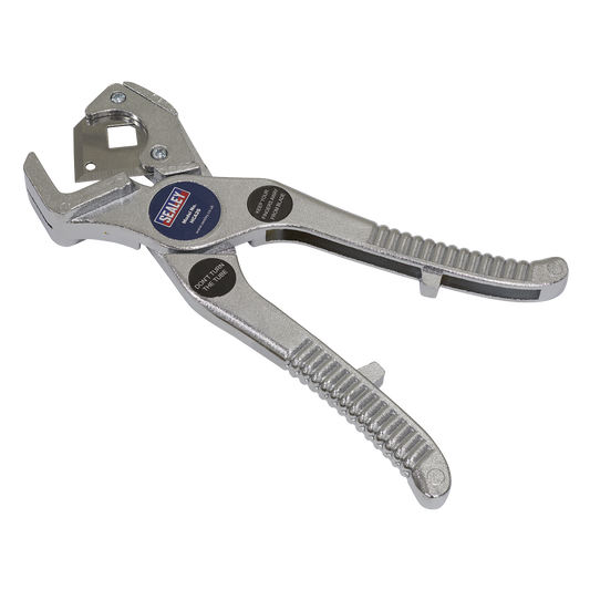 Sealey Rubber & Reinforced Hose Cutter Ø6-25mm Die Cast Alloy Silver HCA25