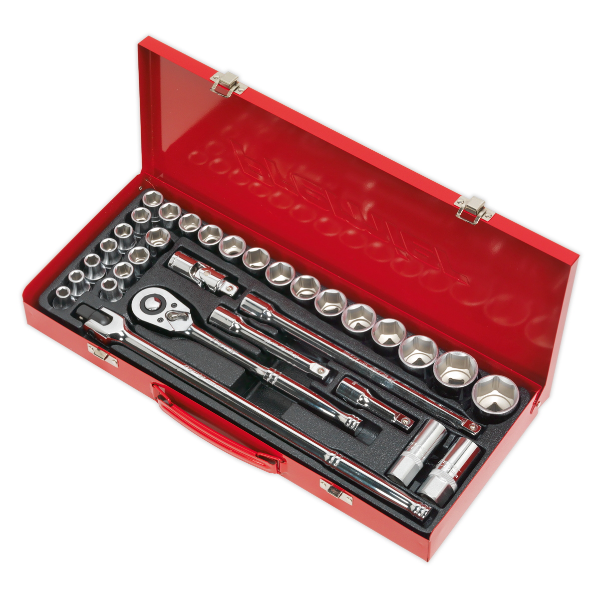 Sealey Socket Set 32 Pcs 1/2" Square Drive 6-Point WallDrive - DuoMetric AK693