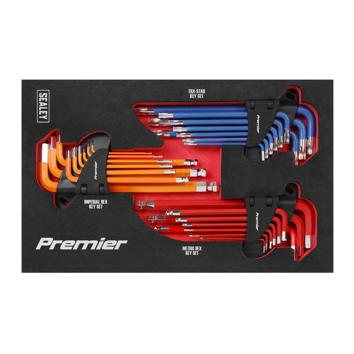 Sealey Master Hex Key Set 27 Pieces Anti Slip Coating EVA Storage Tray AK7179