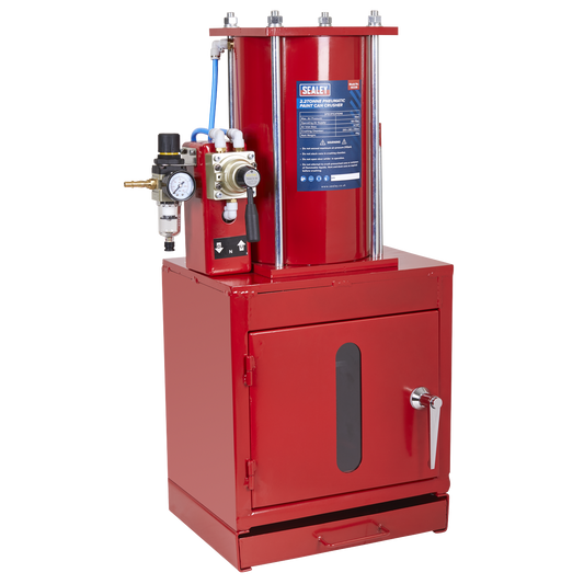 Sealey Pneumatic Paint Can Crusher 2.2 Tonne Bench Mounting Unit Red/Black HCC08