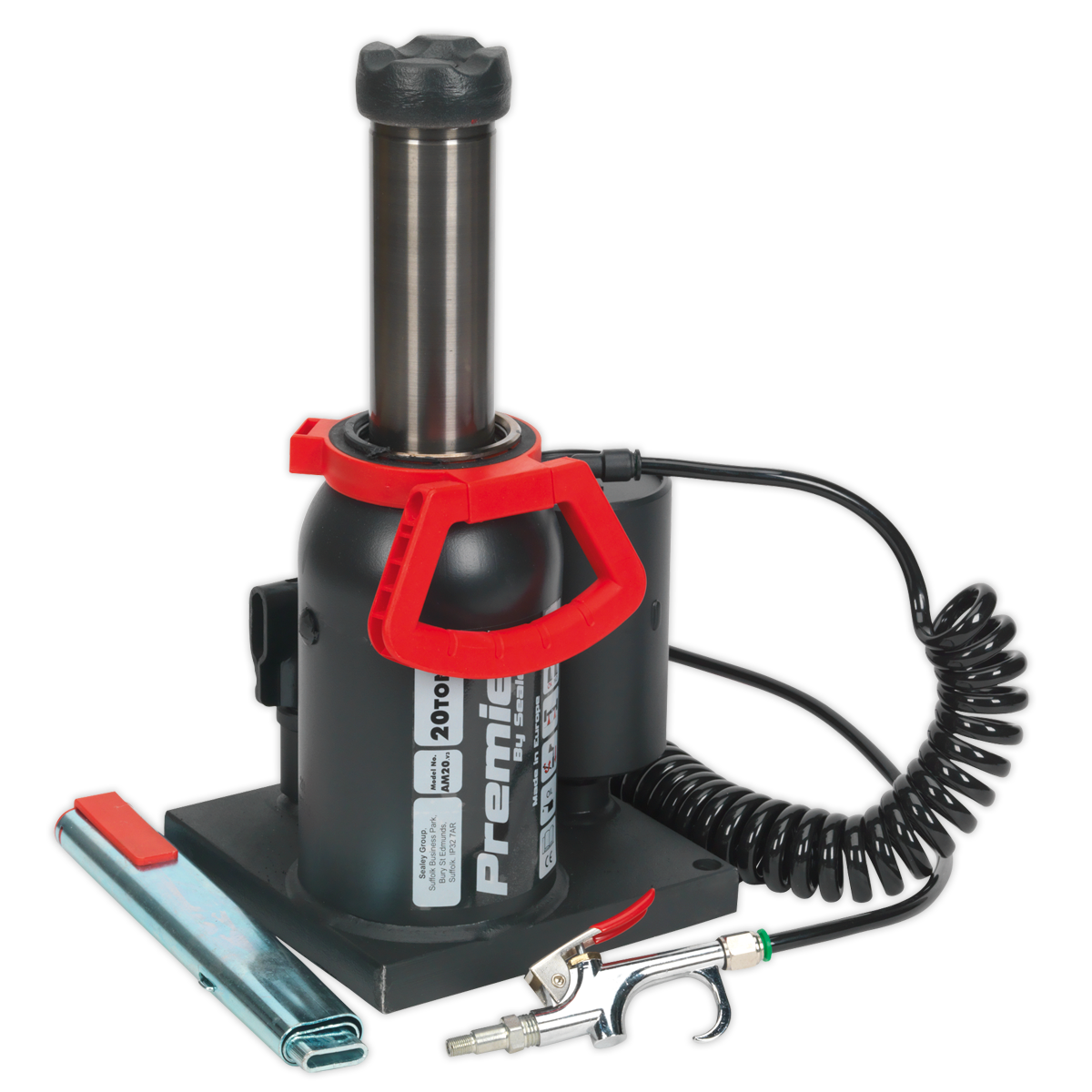 Sealey Bottle Jack 20 Tonne Manual/Air Hydraulic 90° Rotating Pump AM20
