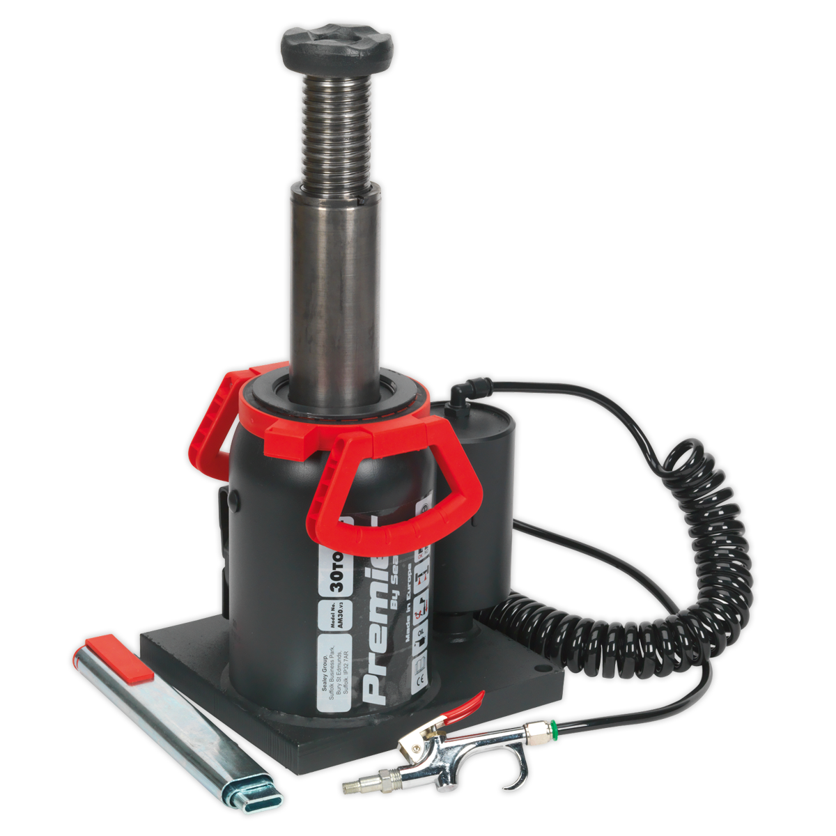 Sealey Bottle Jack 30 Tonne Manual/Air Hydraulic 90° Rotating Pump AM30