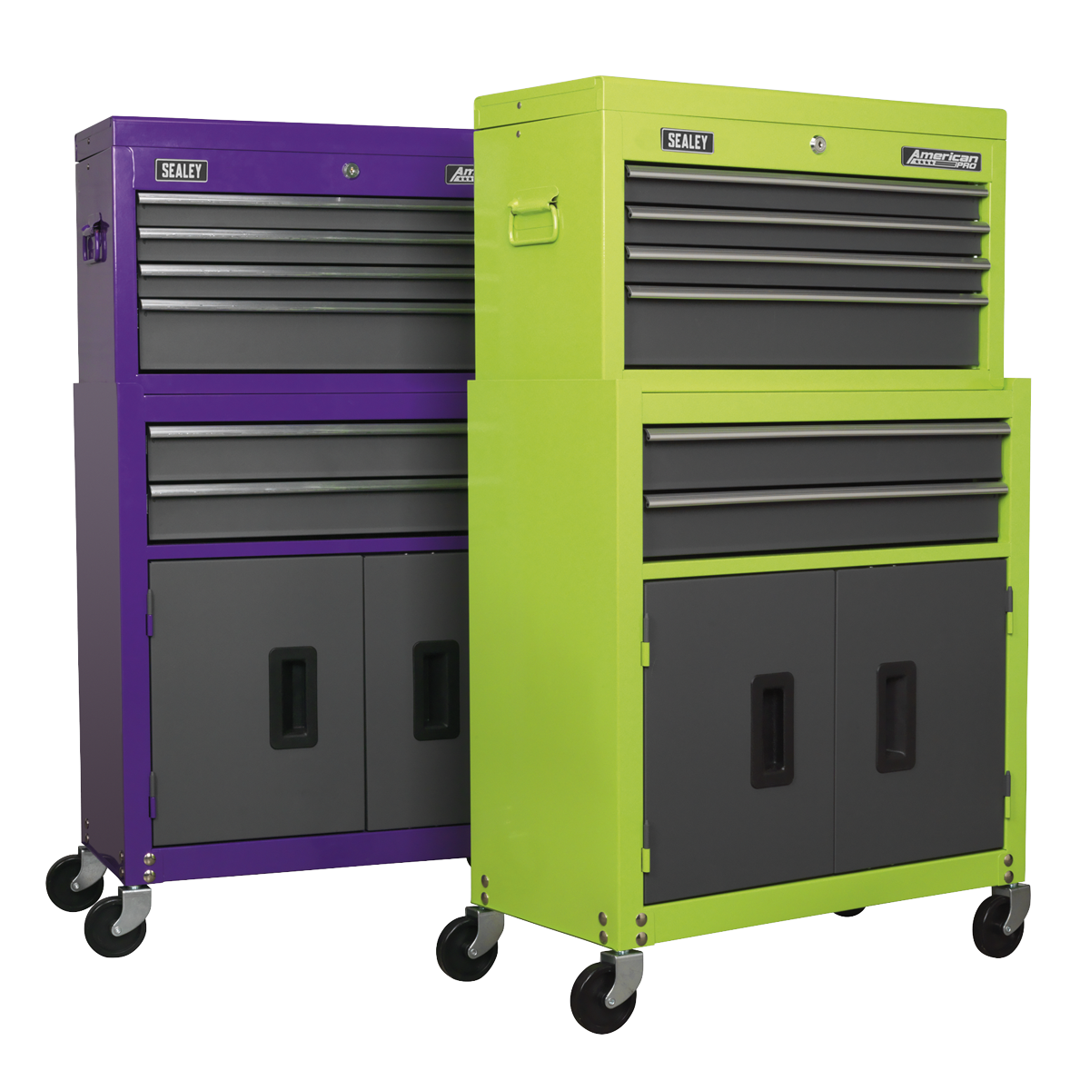 Sealey Topchest Rollcab 6 Drawers Ball Bearing Runners Purple/Grey AP2200BBCP