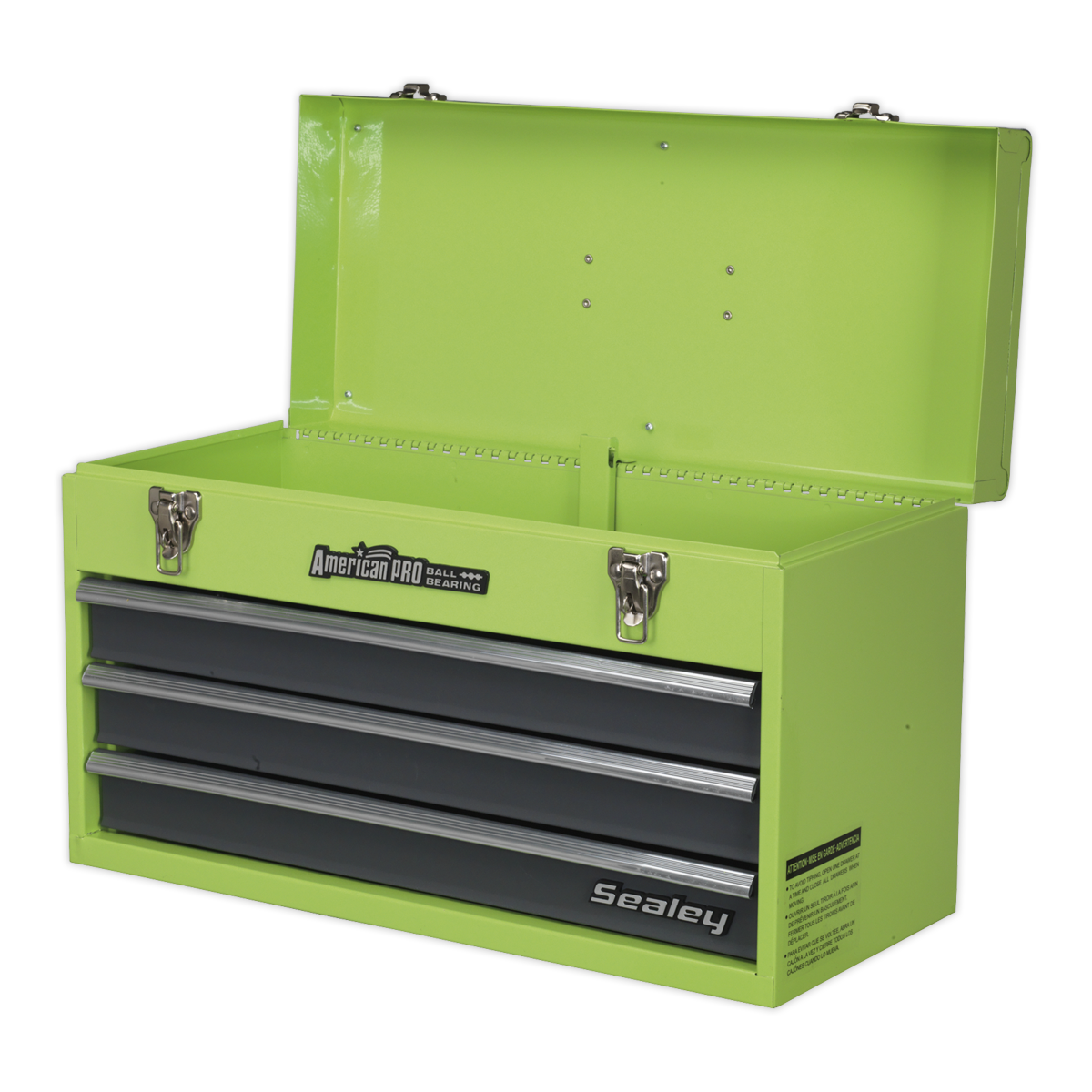 Sealey Tool Chest Box 3 Drawers Portable Ball Bearing Runners HiVis AP9243BBHV