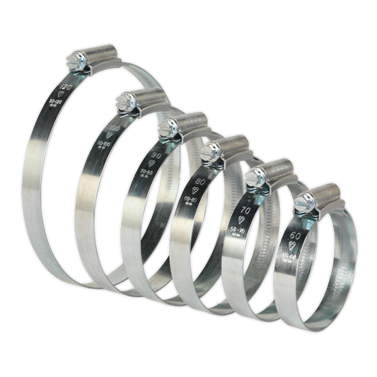 Sealey Hi Grip Hose Clips 26 Pieces Assorted Zinc Plated 60mm - 160mm HCJ26A