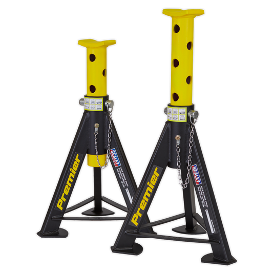 Sealey 2x Heavy Duty Lift Axle Stands 6 Tonne Capacity/Stand - Yellow AS6Y