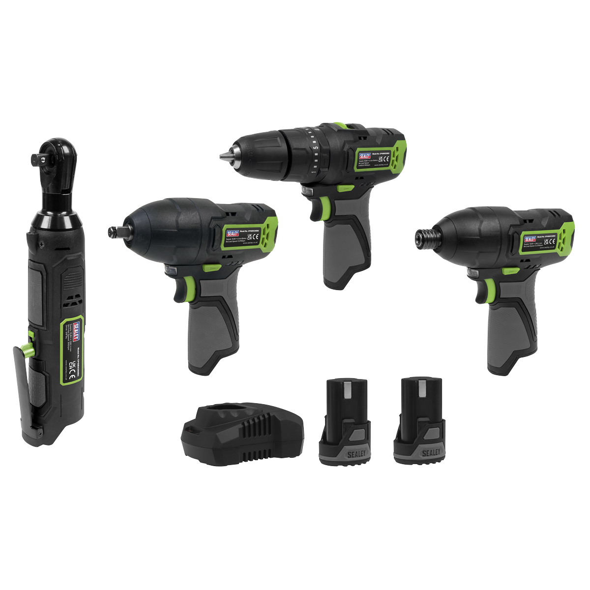 Sealey SV10.8 Series 4x 10.8V Cordless Combo Kit With 2 Batteries & Euro Plug