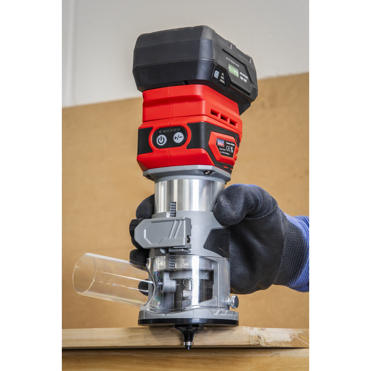 Sealey 20V SV20 Series Cordless Trimming Router Kit With 2 Batteries CP20VTRKIT
