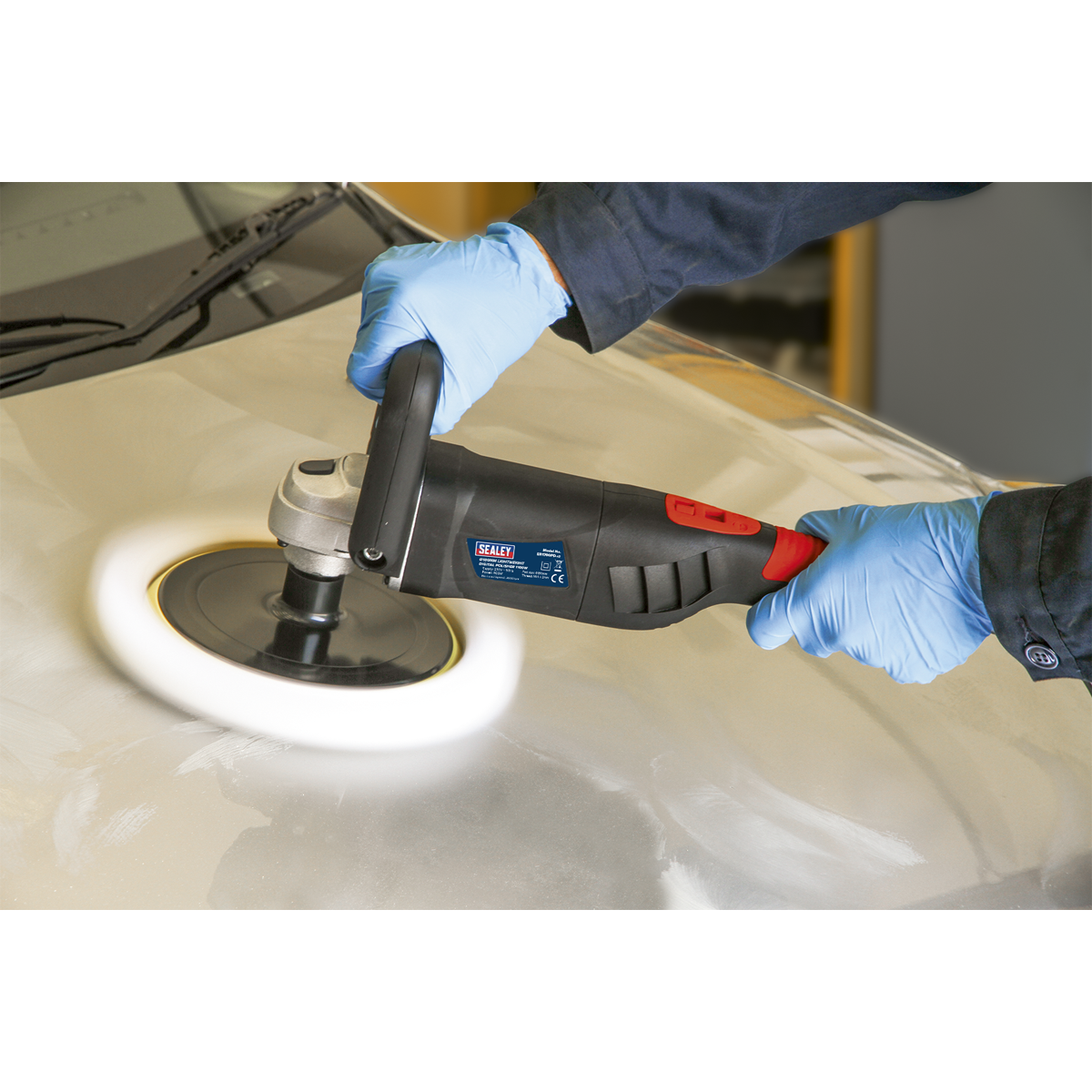 Sealey Polisher Digital 180mm 1100W/230V Lightweight 2m Mains Cable ER1700PD