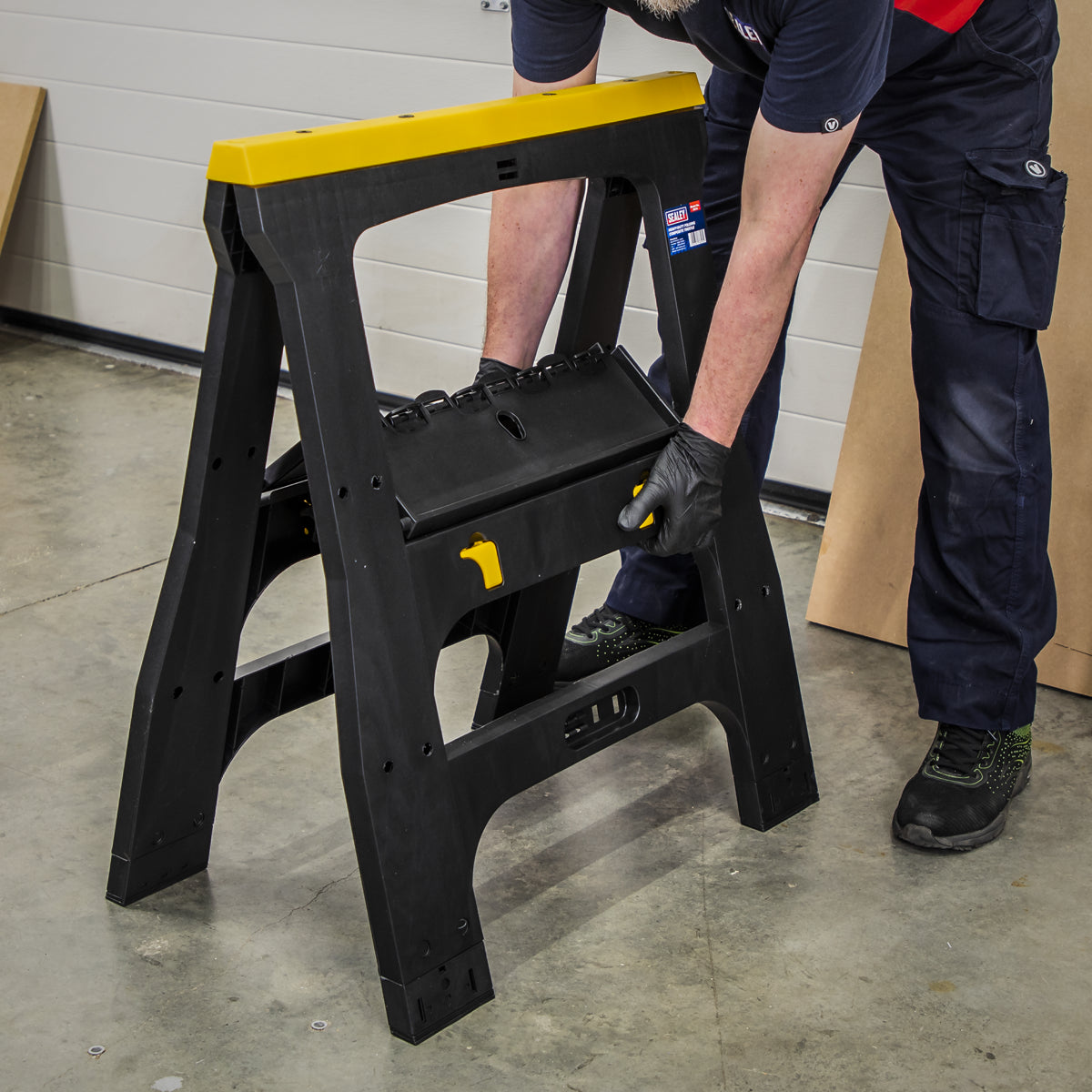 Sealey Heavy Duty Folding Composite Trestles Fully Collapsible 4 Hooks FDT42