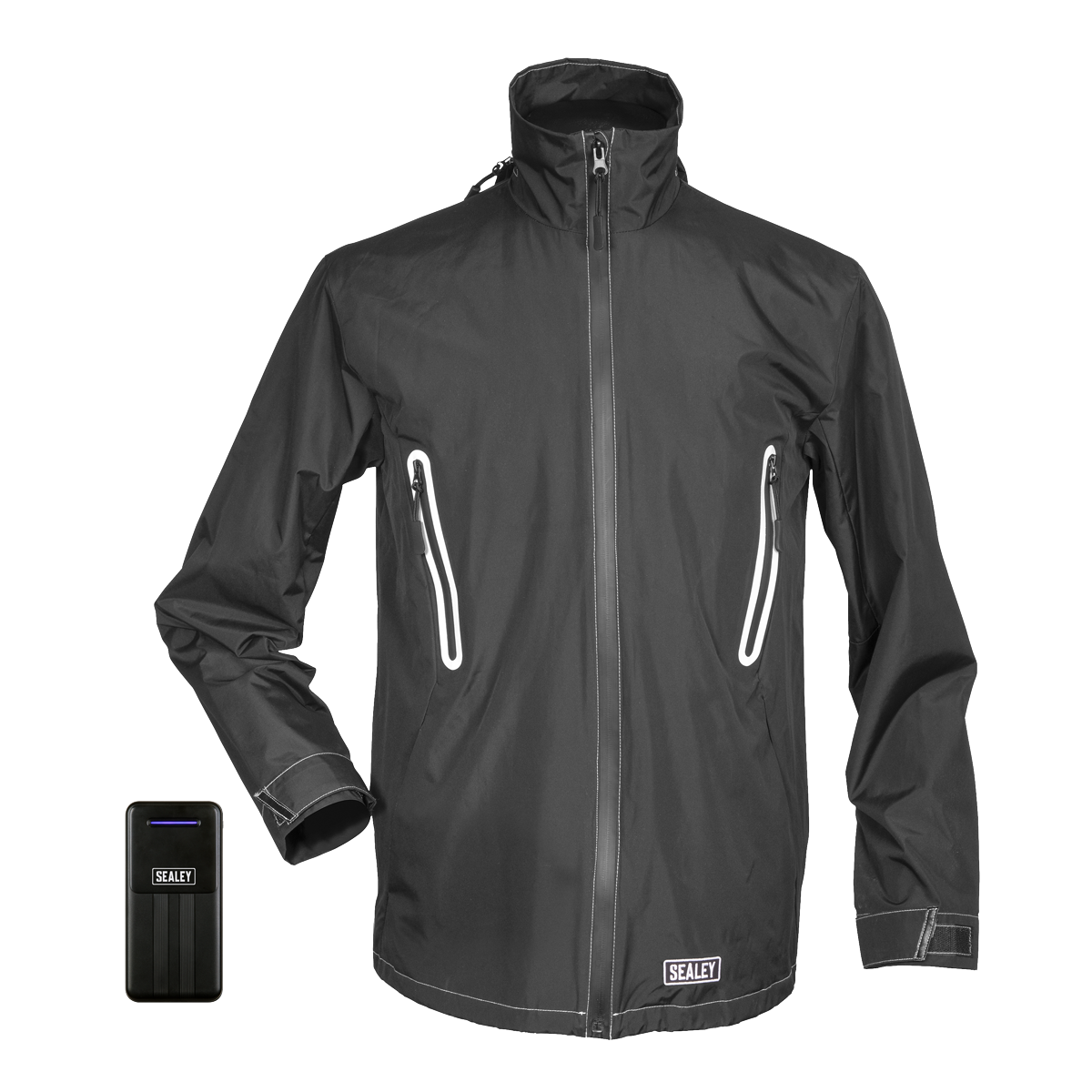 Sealey 5V Heated Rain Jacket - Small With Power Bank 20Ah 10W 20000mAh HJ05KIT