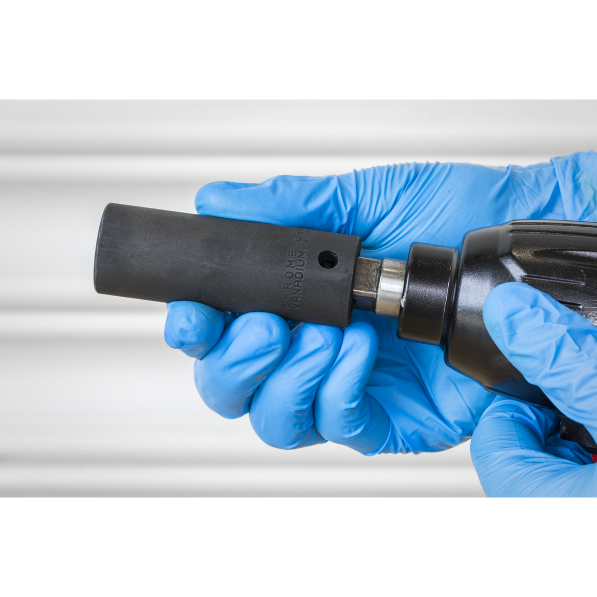 Sealey Impact Socket 19mm Deep 1/2" Square Drive Chrome Vanadium Black IS1219D