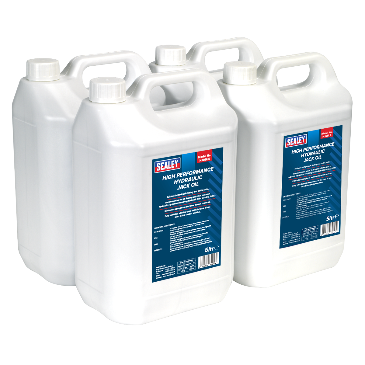 Sealey Hydraulic Oil For Trolley & Bottle Jacks 20 Litres - 4 x 5 Litres HJO/5L