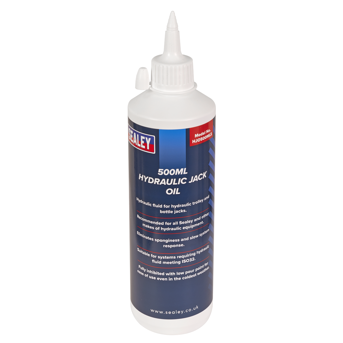 Sealey Hydraulic Jack Oil 500ml For Use in All Jacks & Cranes HJO500MLS