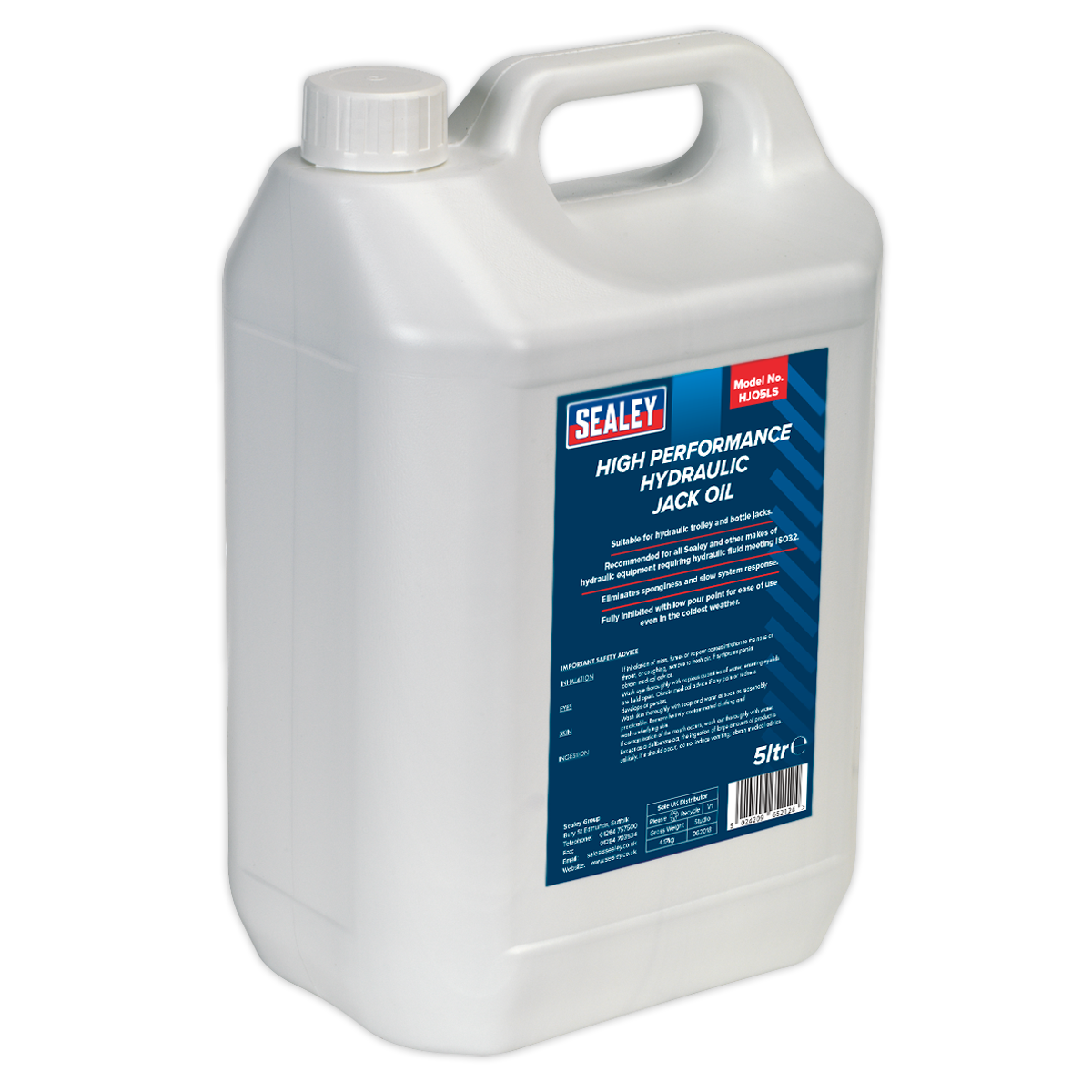 Sealey Hydraulic Oil For Trolley & Bottle Jacks & Cranes 5L Tube 5 Litres HJO5LS