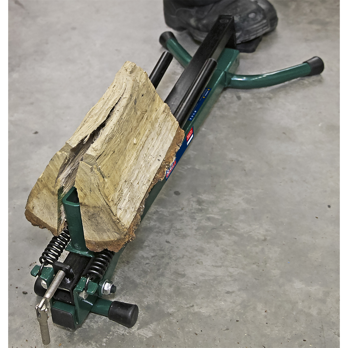 Sealey Log Splitter Foot Operated Heavy Duty Steel Horizontal Green/Black LS450H