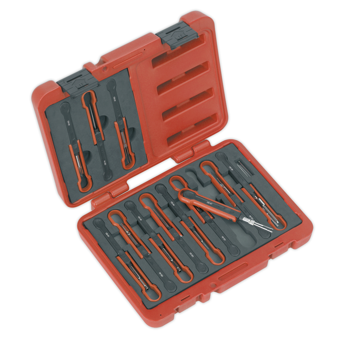 Sealey Universal Cable Ejection Connector Tool Set 15 Pieces Red/Black VS9201