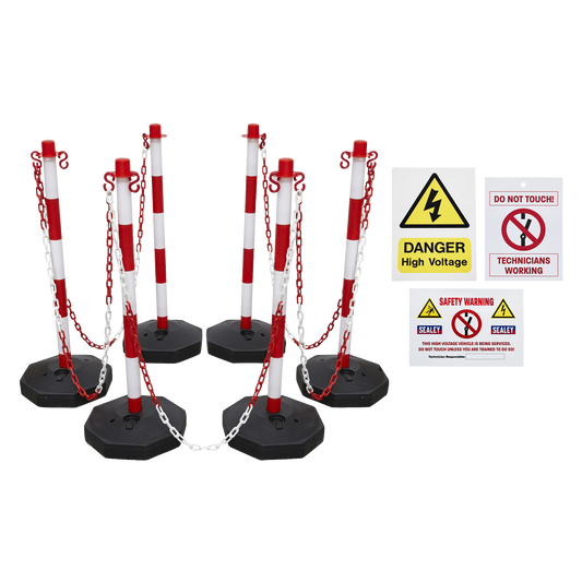 Sealey Exclusion Zone Kit For Hybrid & Electrical Vehicles 6 Posts HP55K1COMBO