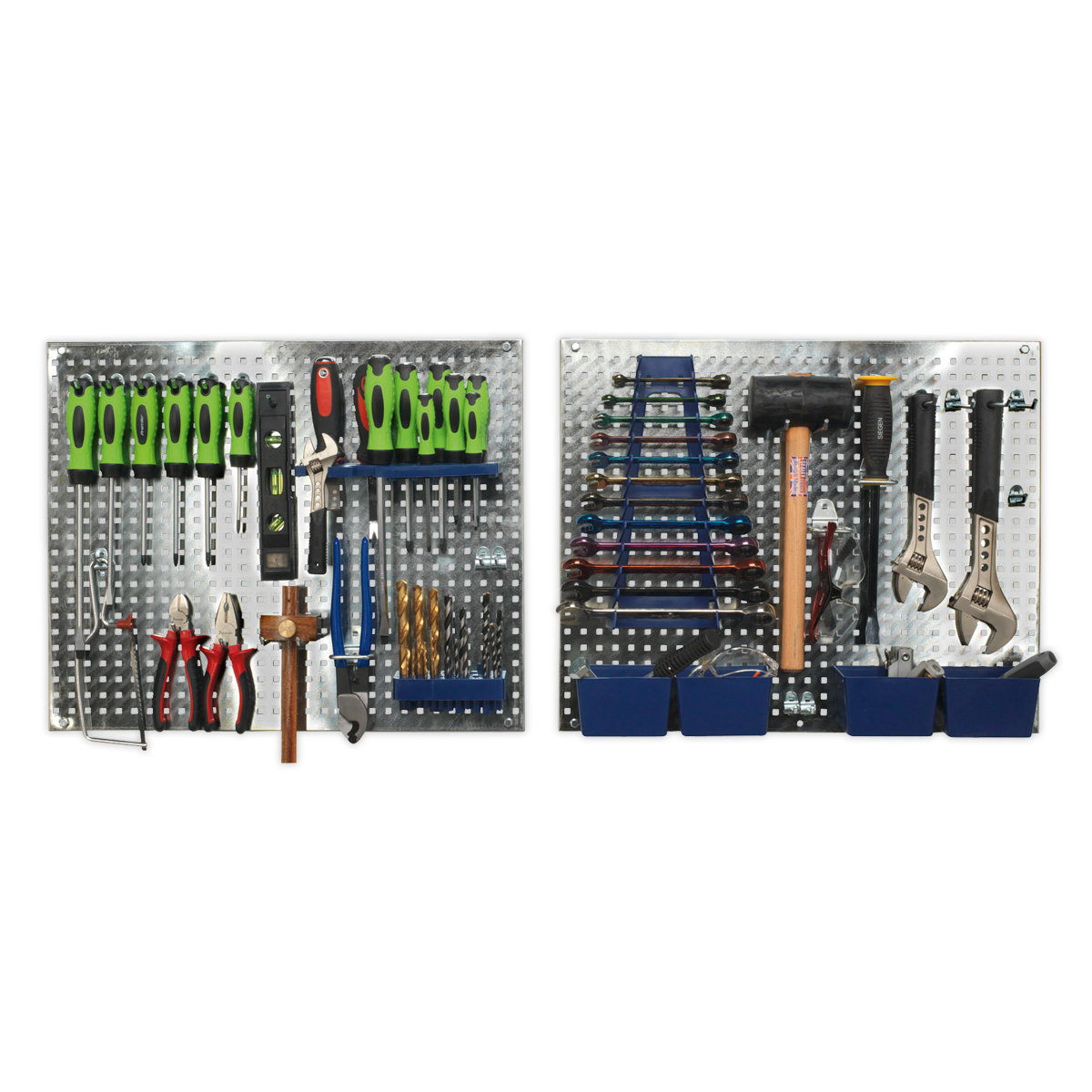 Sealey Wall Storage Pegboard Set With Four Composite Boxes 34 Pieces S01102