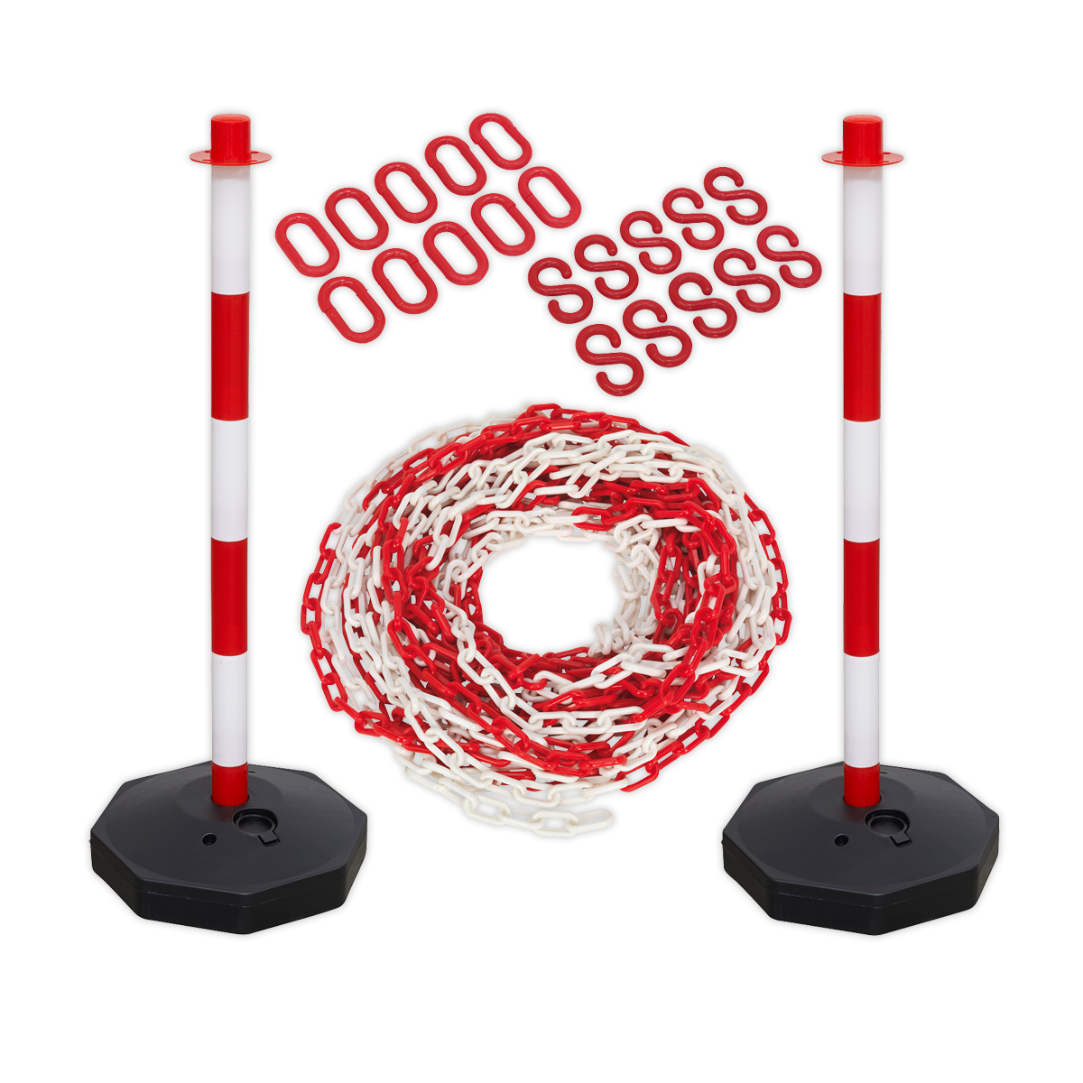 Sealey Exclusion Zone Extension Kit Safety Plastic Chain Post Base HP55KECOMBO