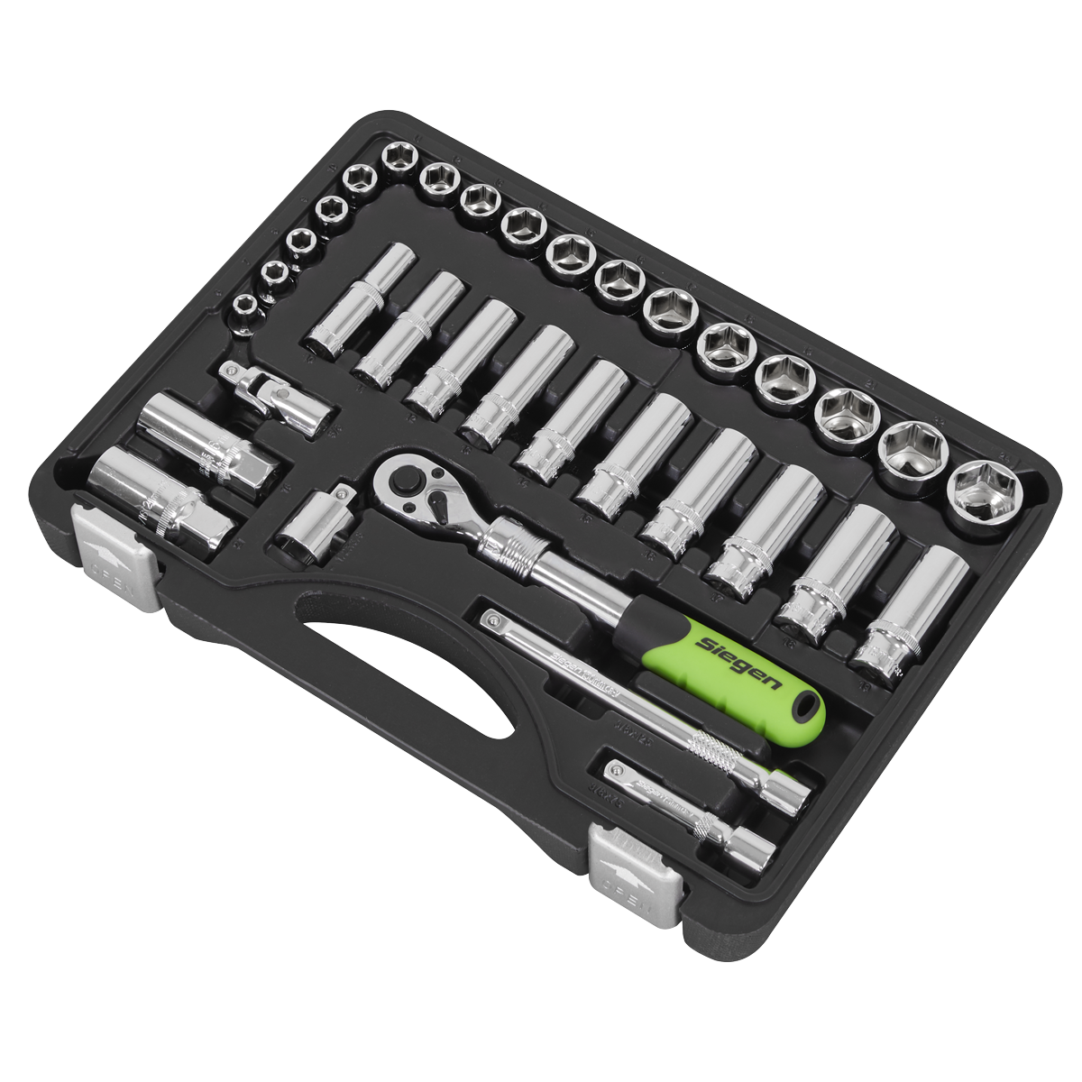 Sealey Siegen Extending Ratchet Socket Set 3/8" Square Drive 34 Pieces S01287