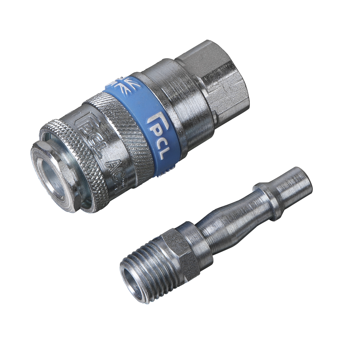 Sealey 1/4" BSP Air Tool Coupling Kit For Wrenches Sanders & Grinders 2 Pcs AC61
