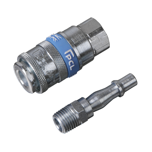 Sealey 1/4" BSP Air Tool Coupling Kit For Wrenches Sanders & Grinders 2 Pcs AC61