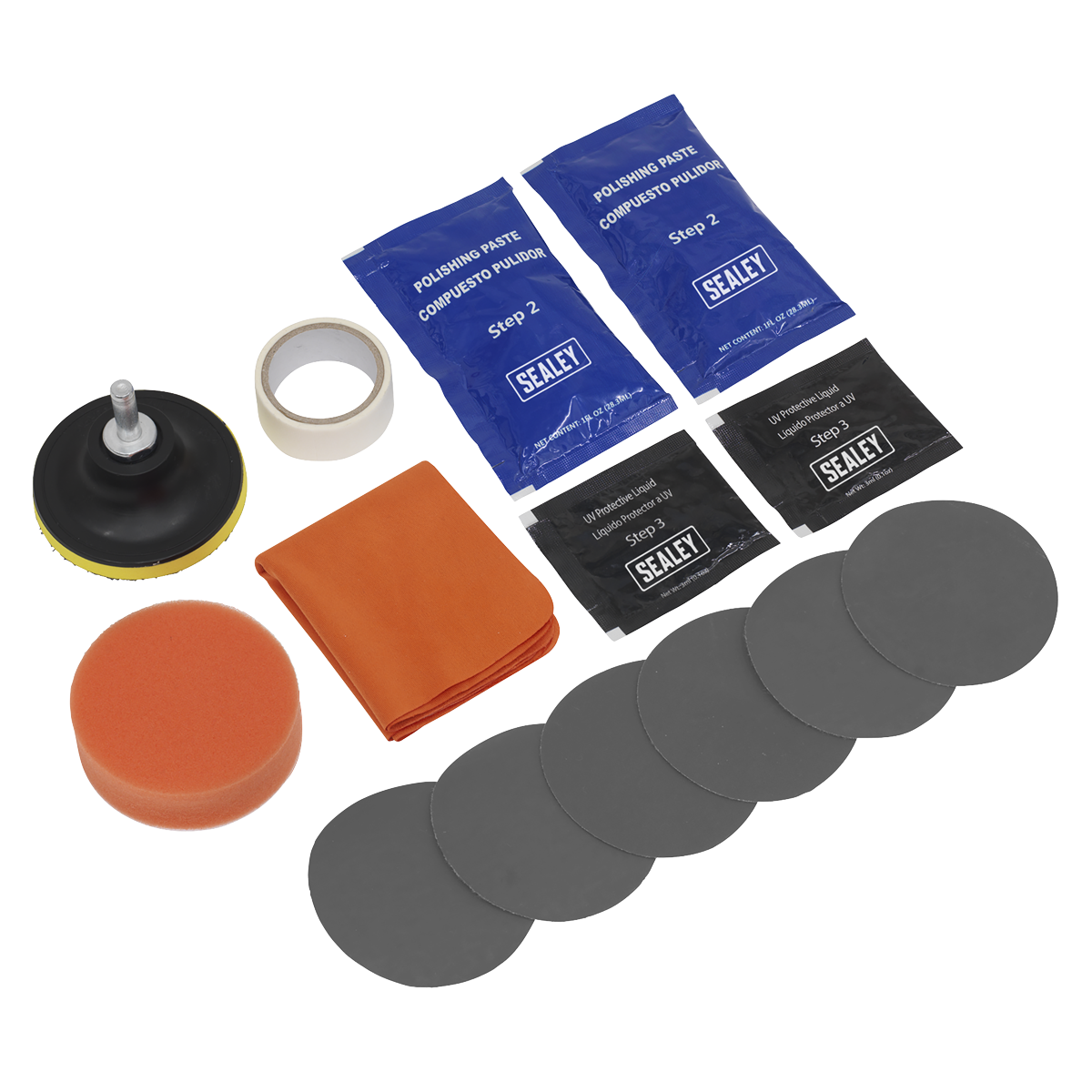 Sealey Headlight Restoration Kit With Drill Adaptor & Polishing Paste HRK01