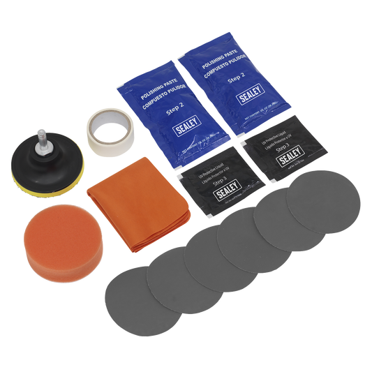 Sealey Headlight Restoration Kit With Drill Adaptor & Polishing Paste HRK01