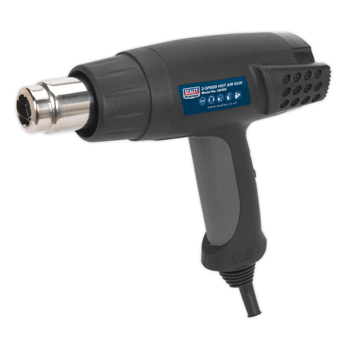 Sealey 1800W 3-Speed Hot Air Gun & Temperature Control Fitted 3-Pin Plug HS100