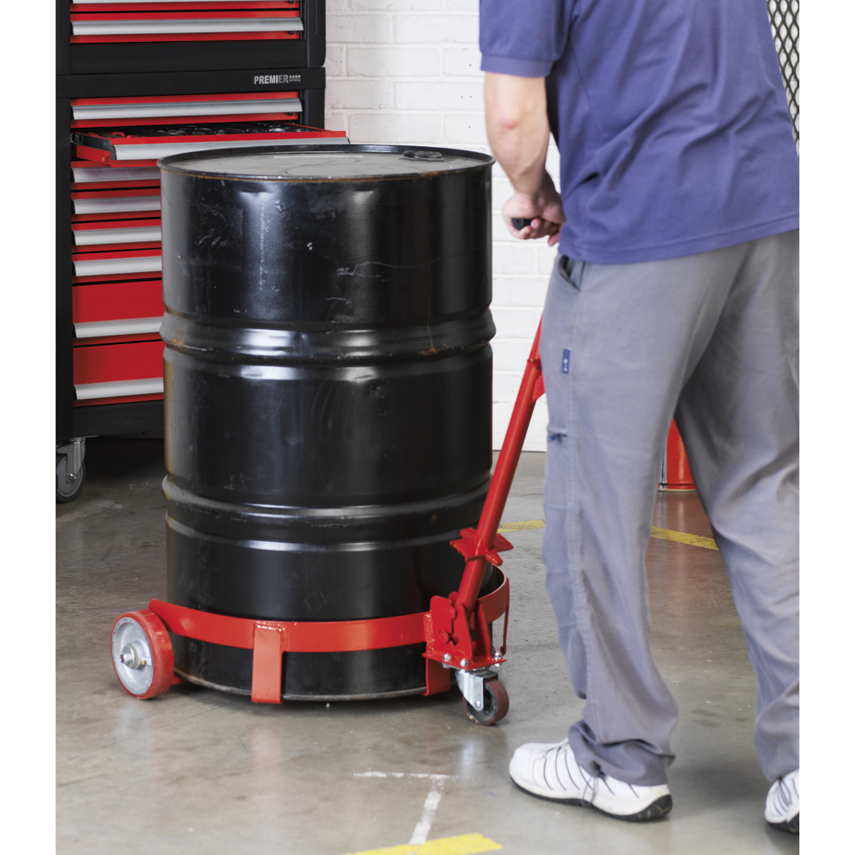 Sealey Drum & Barrel Trolley Rigid Steel Construction Ø150mm Wheels TP13