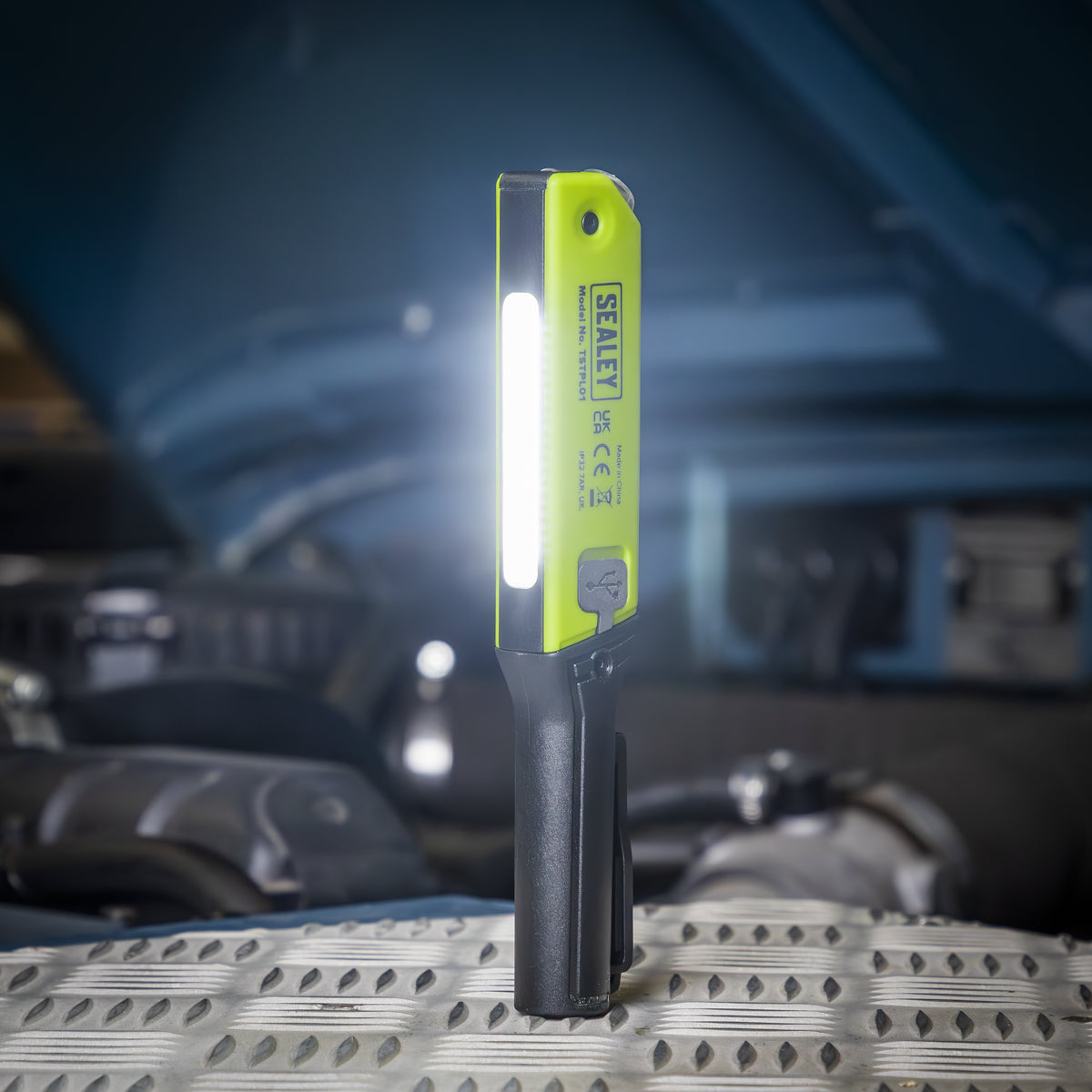 Sealey 2-in-1 Pen Light & Tyre Pressure Gauge 3.7V Rechargeable Battery TSTPL01