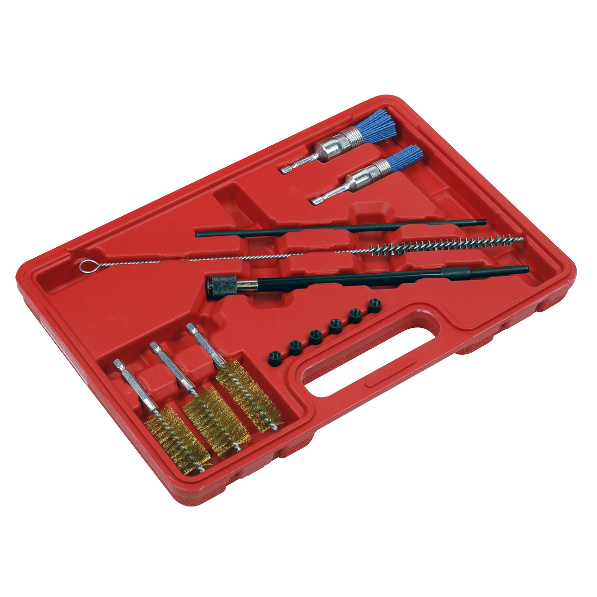 Sealey Cleaning Brush Set Injector Bore With Extension Bar 14 Pieces VS1900