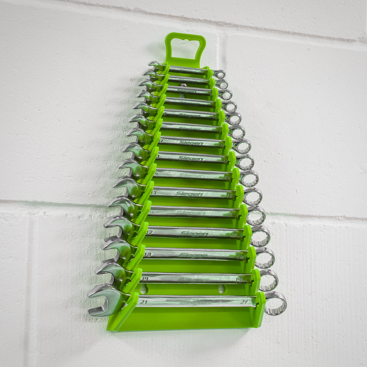 Sealey Premier Reverse Spanner Rack 15 Capacity Hi Vis Green Tool Storage WR09HV