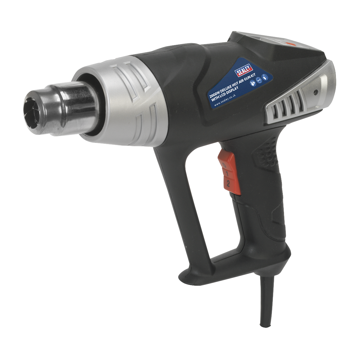 Sealey Deluxe Hot Air Gun Kit With LED Display 2000W 80-600°C 480L/min HS104K