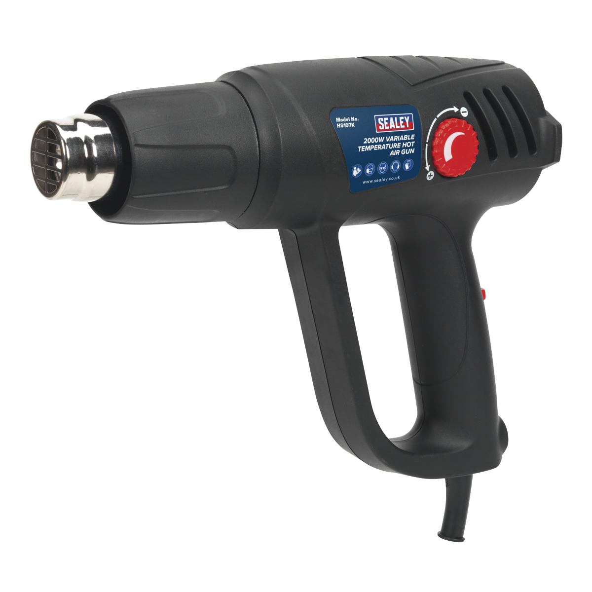 Sealey Variable Temperature Hot Air Gun Kit 2000W 50-450°C/90-600°C HS107K