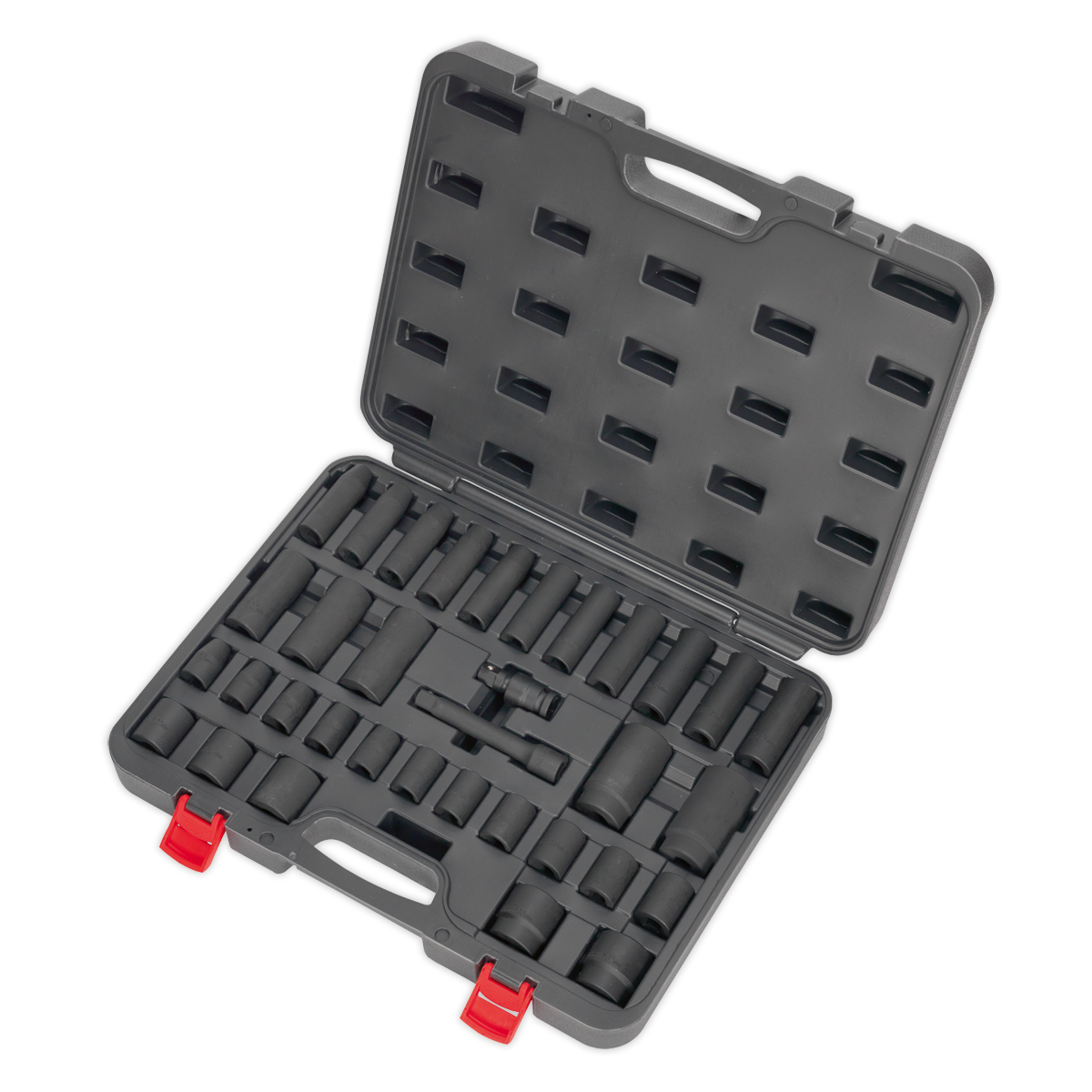 Sealey Impact Socket Set 34 Pieces 1/2" Square Drive Metric Black AK5634M