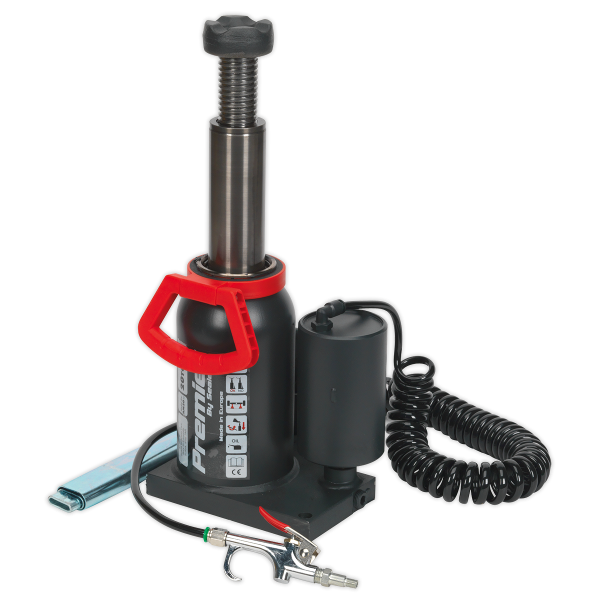 Sealey Bottle Jack 20 Tonne Manual/Air Hydraulic 90° Rotating Pump AM20