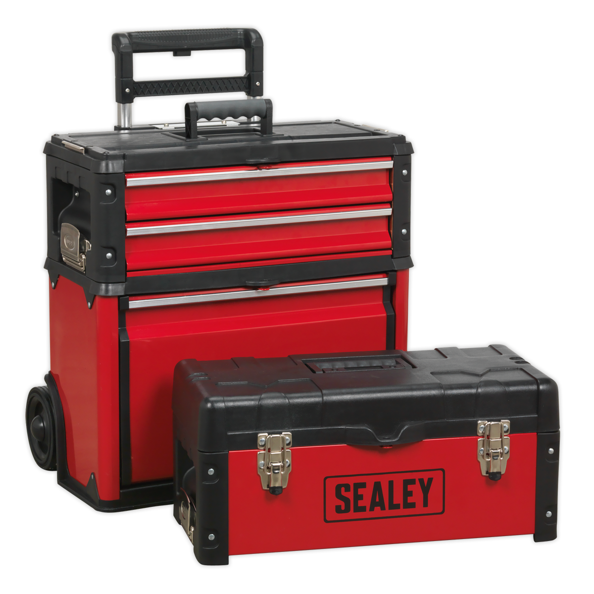 Sealey 3 Compartment Mobile Steel/Composite Toolbox With Extendable Handle AP548