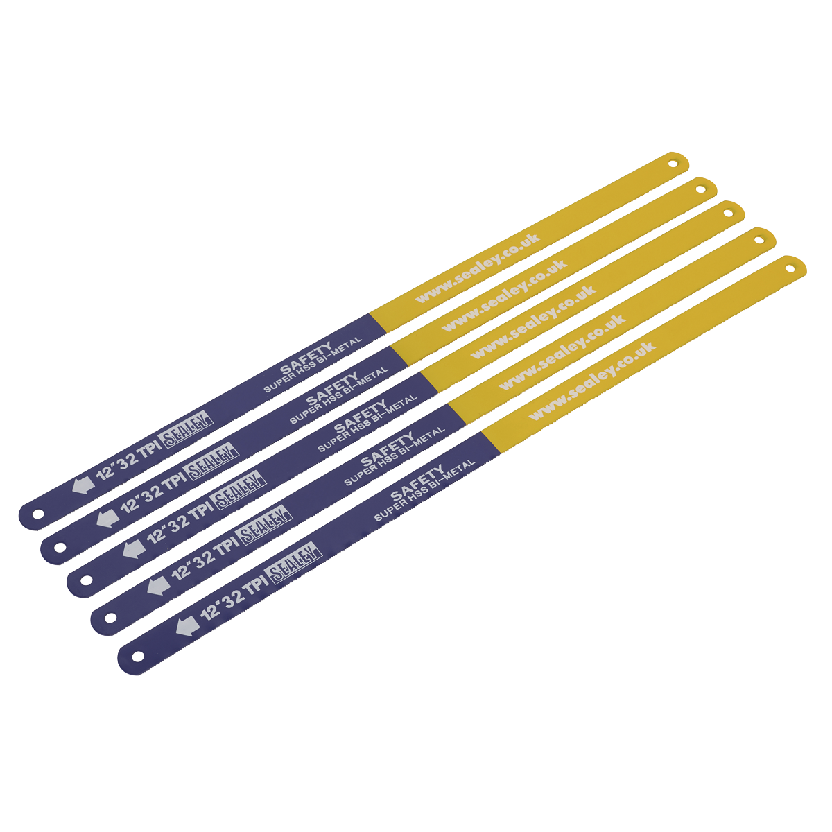 Sealey Hacksaw Blade 300mm HSS Flexible Bi-Metal 32 TPI Pack of 5 Pieces HSB0532