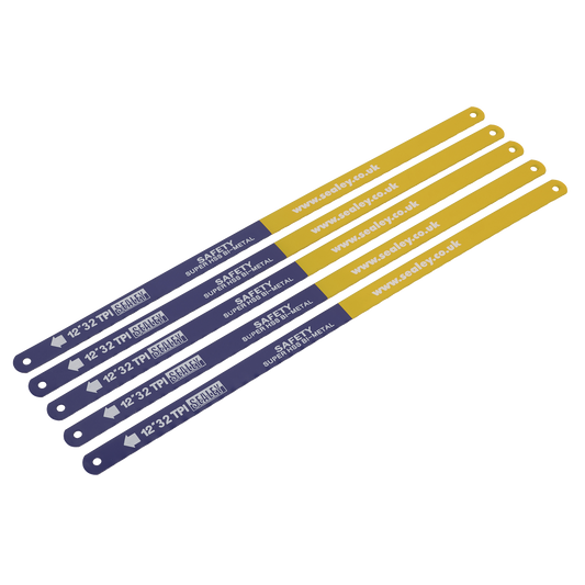 Sealey Hacksaw Blade 300mm HSS Flexible Bi-Metal 32 TPI Pack of 5 Pieces HSB0532